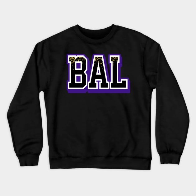 Baltimore Football Retro Sports Letters Crewneck Sweatshirt by funandgames